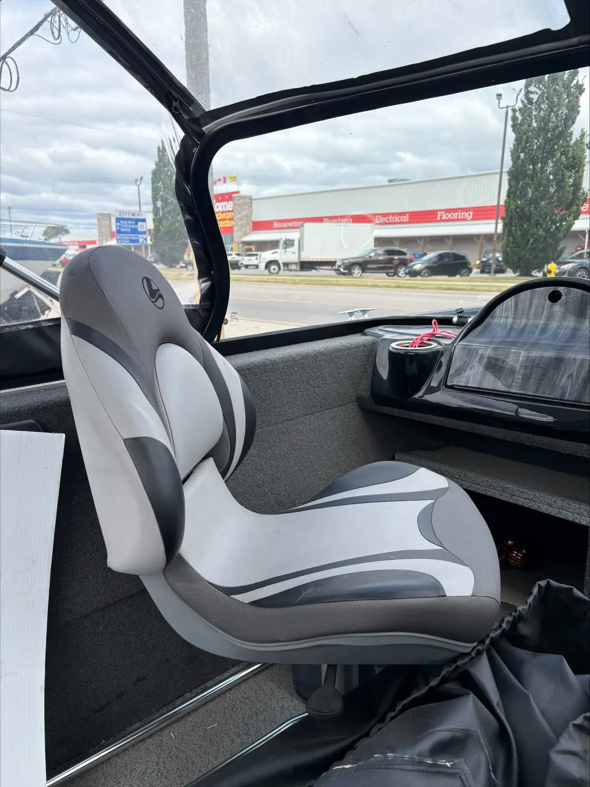 Grey and charcoal helm seat in the 2023 Legend XTE Sport 18