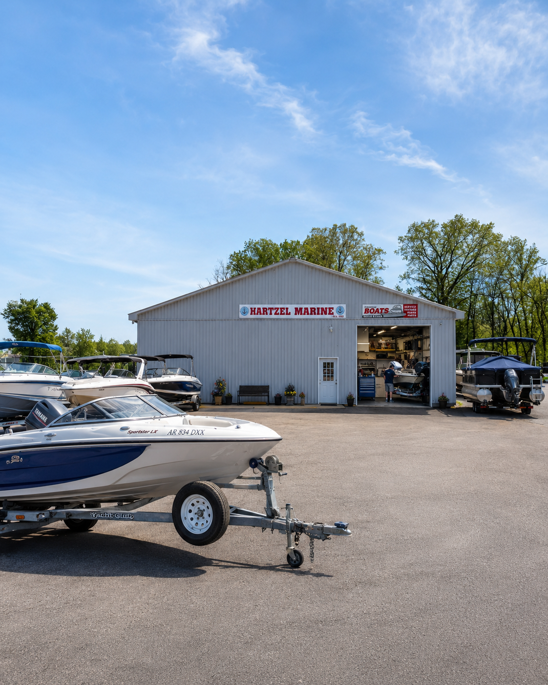 Hartzel Marine shop and yard in Dunnville, ON