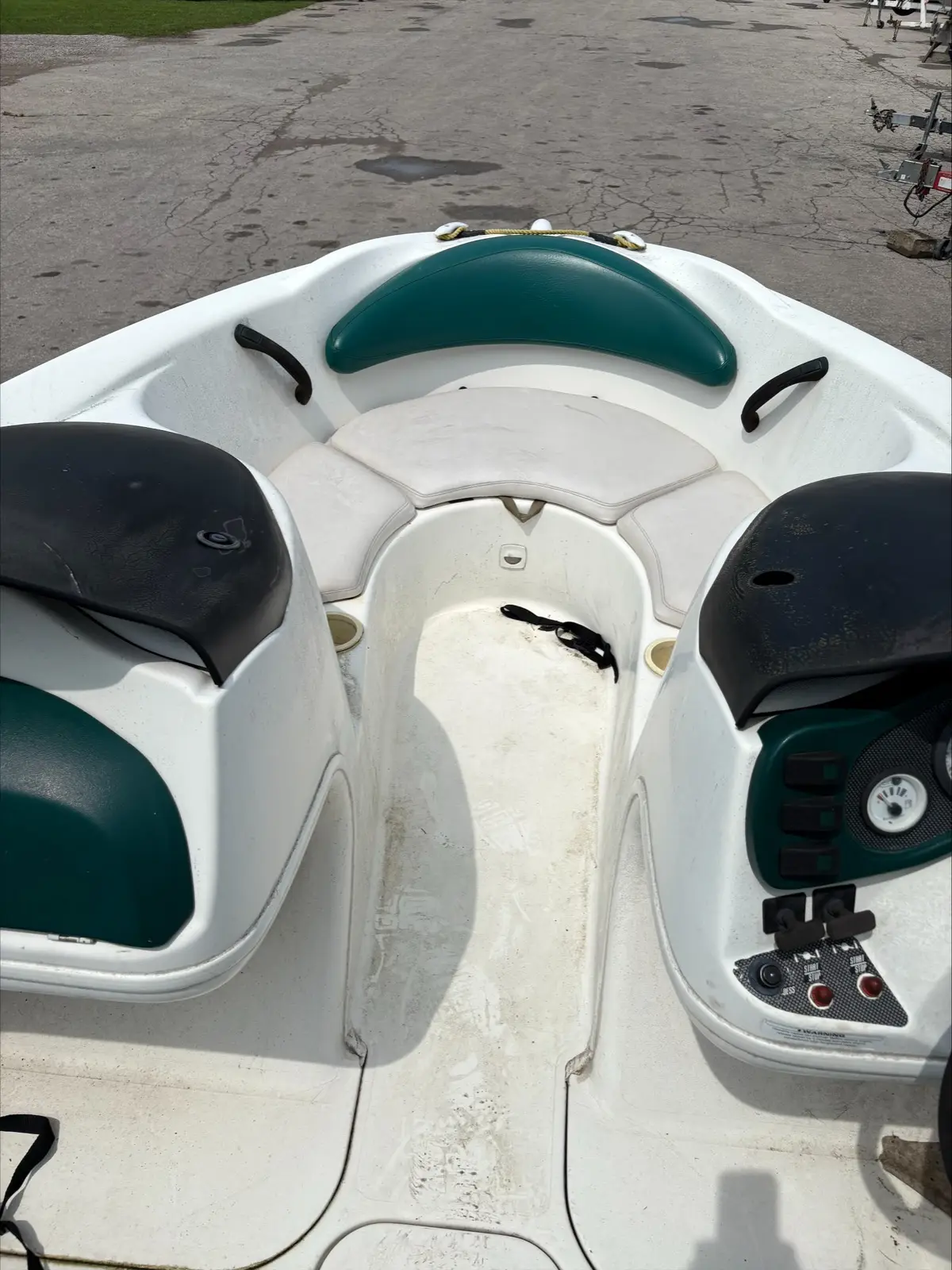 Open bow seating and walk-through of the Sea-Doo Challenger 1800